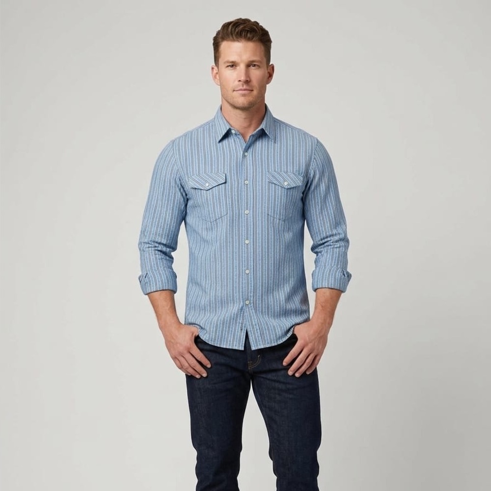 Blue by Pronto Uomo Luxury Striped Button Down | Designer Shirt K8